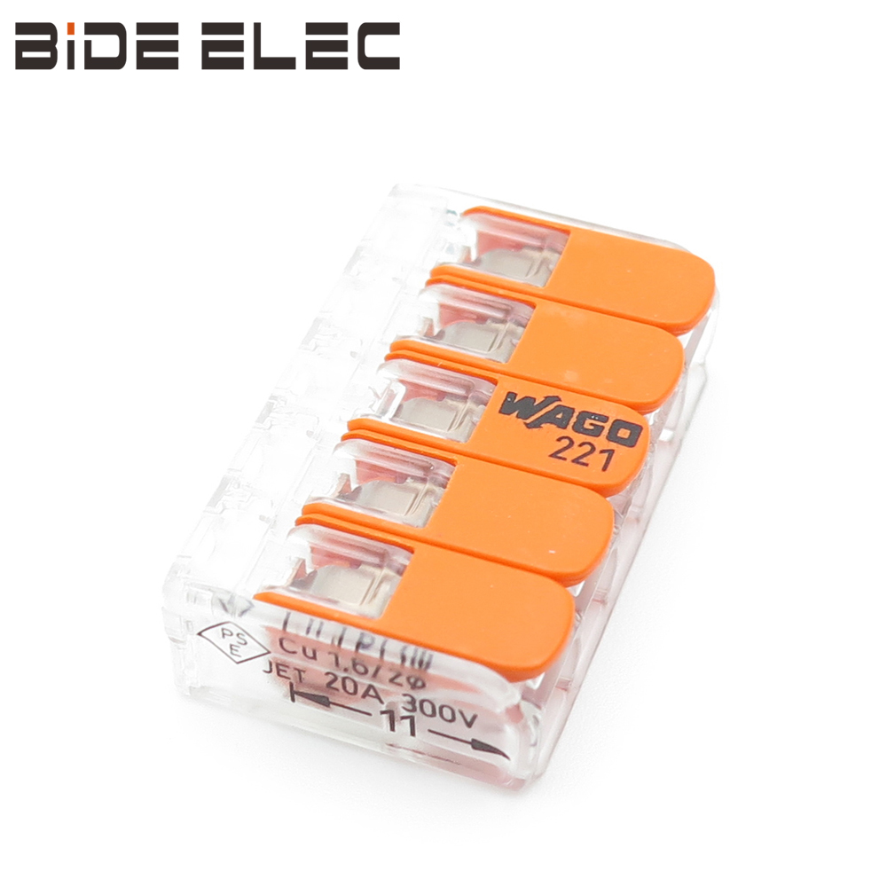 万可WAGO221-415五孔接线端子电线连接器