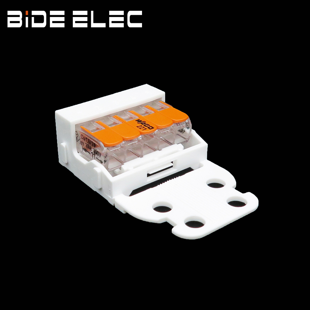 万可WAGO221-505平板面台固定轨装支架M3螺钉